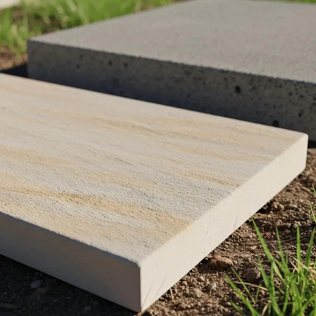 Close-up view of a porcelain paver highlighting its dense surface