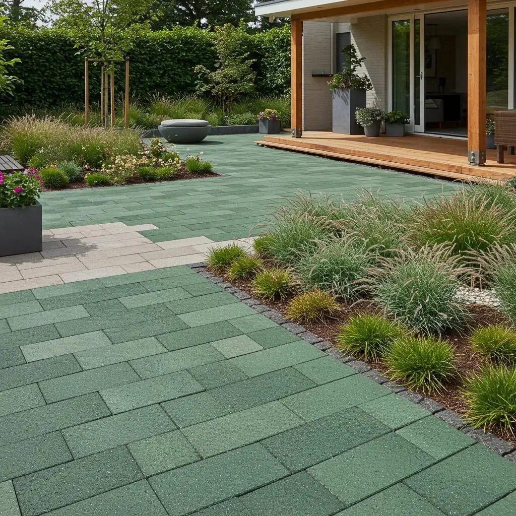 Stylish outdoor space showcasing the economic and aesthetic advantages of green hardscaping
